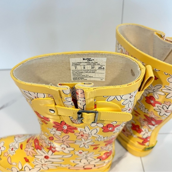 Western-chief Women's Yellow and Red Boots Size 7 - Picture 5 of 6